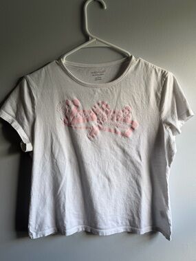 Y2K 00s New York Company Large Baby Tee Pink Textured Logo